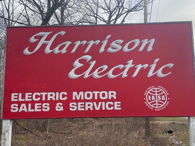 Harrison Electric sign outside the building.
